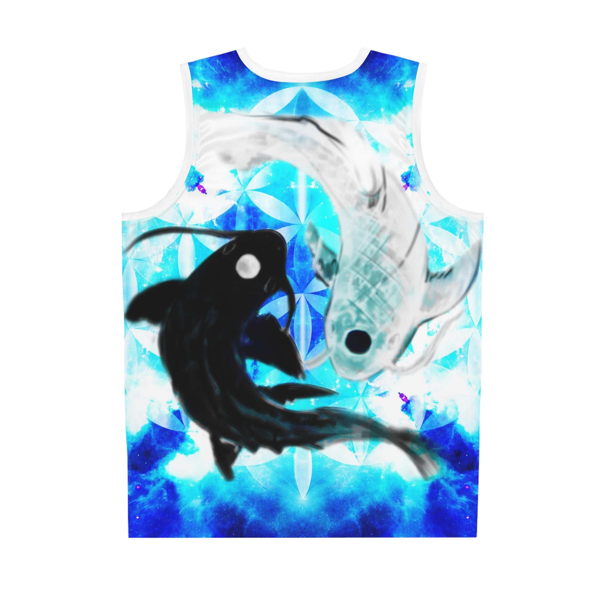 Amen Jin's Mandala of Dragon Fire Koi Meditations Basketball Jersey