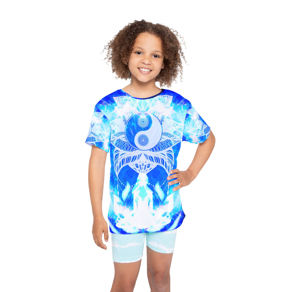 Amen Jin's Blue Sun Lotue Meditations Kids Sports Jersey