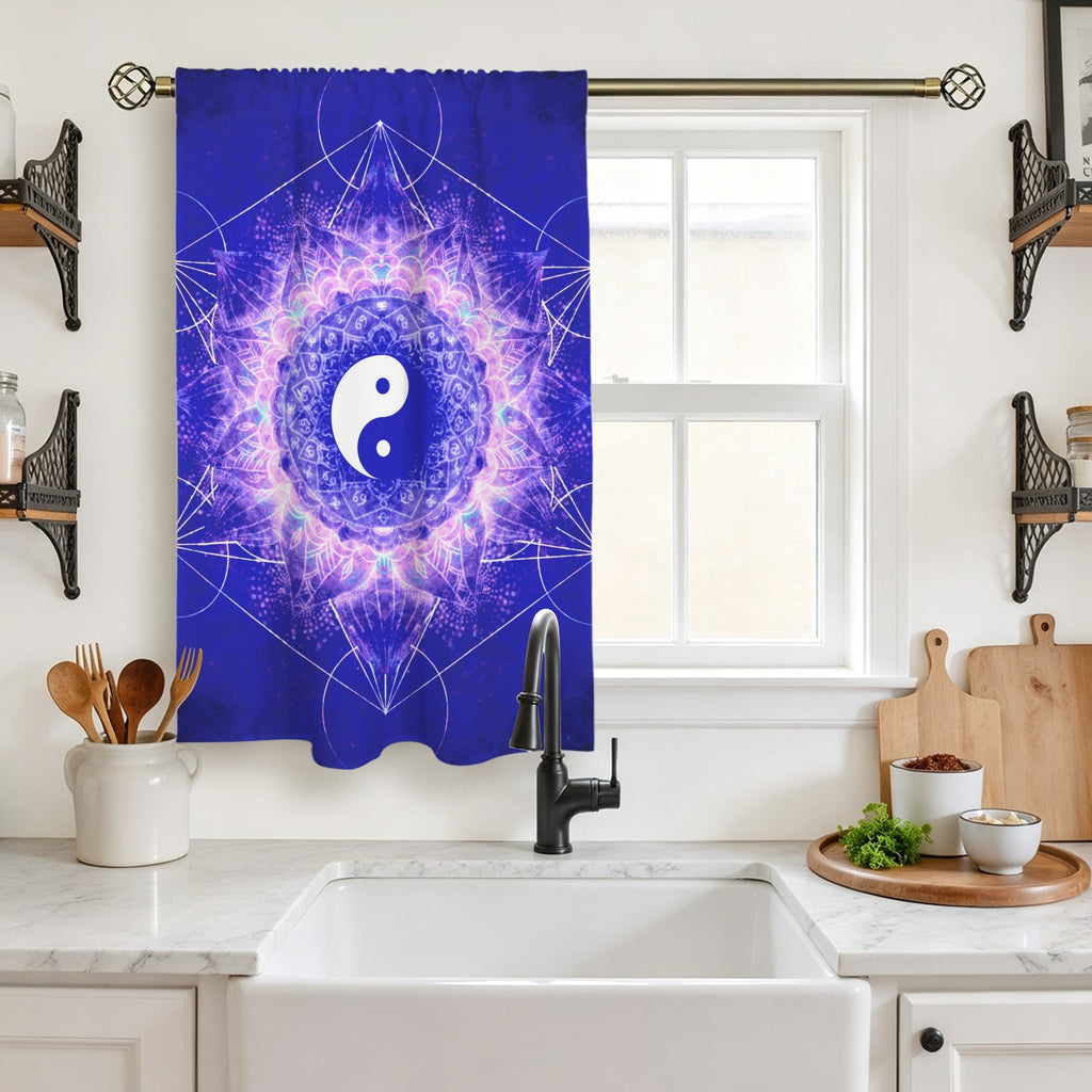 Katerina's Uncertainty in Time & Space Yin Yang Meditations Window Curtain 27.6" x 39.4" ( 1 Piece ) | Ships from USA
