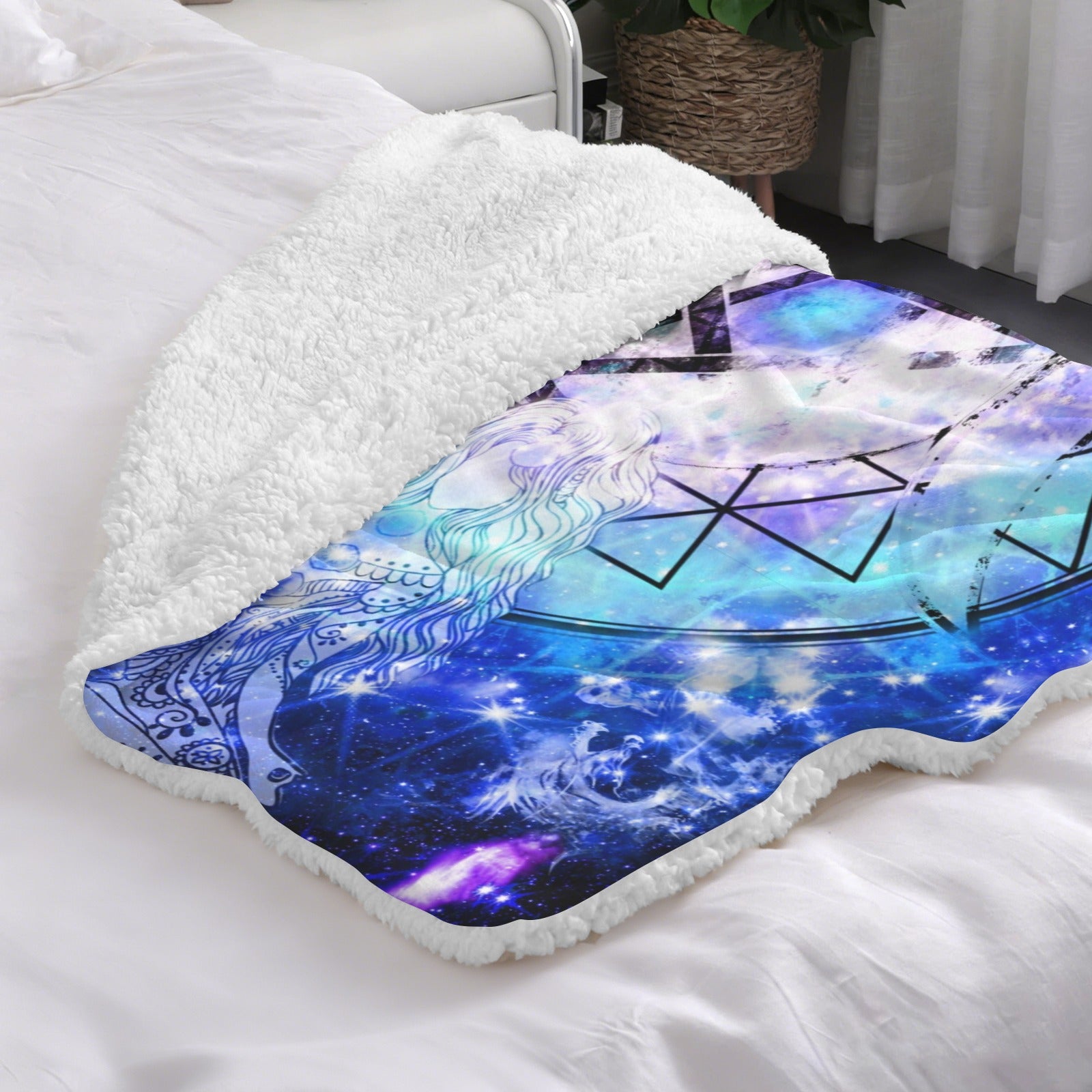 Amen Jin's Katerina's Eros & Psyche Magickal Awakening Meditations Sherpa Fleece Blanket 30" x 40" | Ships from USA