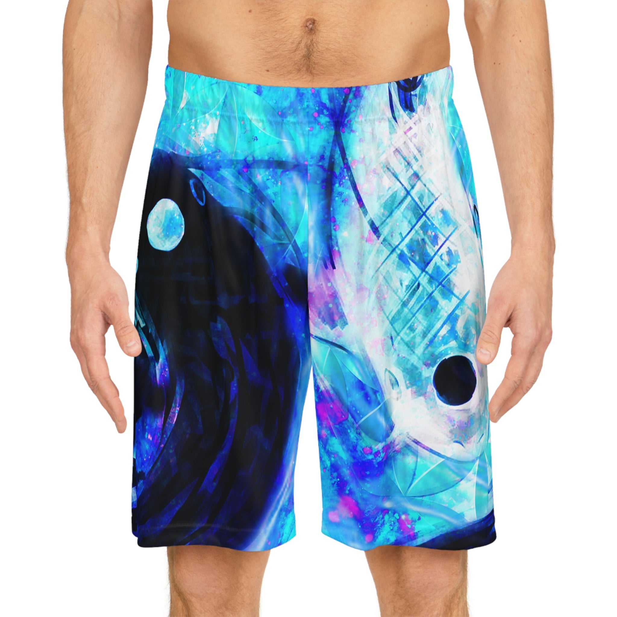 Amen Jin's Memories of Yesterday Koi Meditations Basketball Shorts