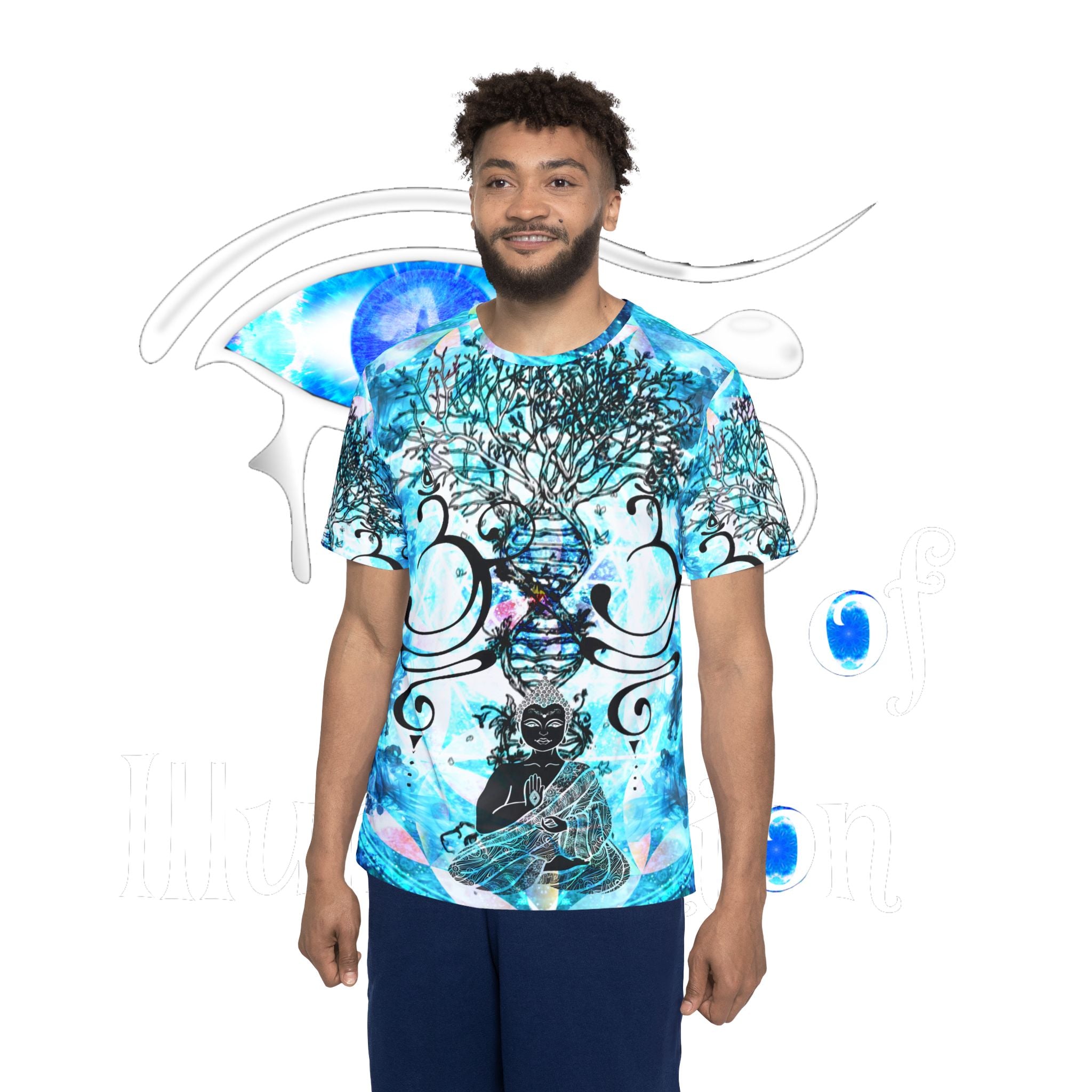 Amen Jin's all the White Horses Buddha Meditations Men's Jersey