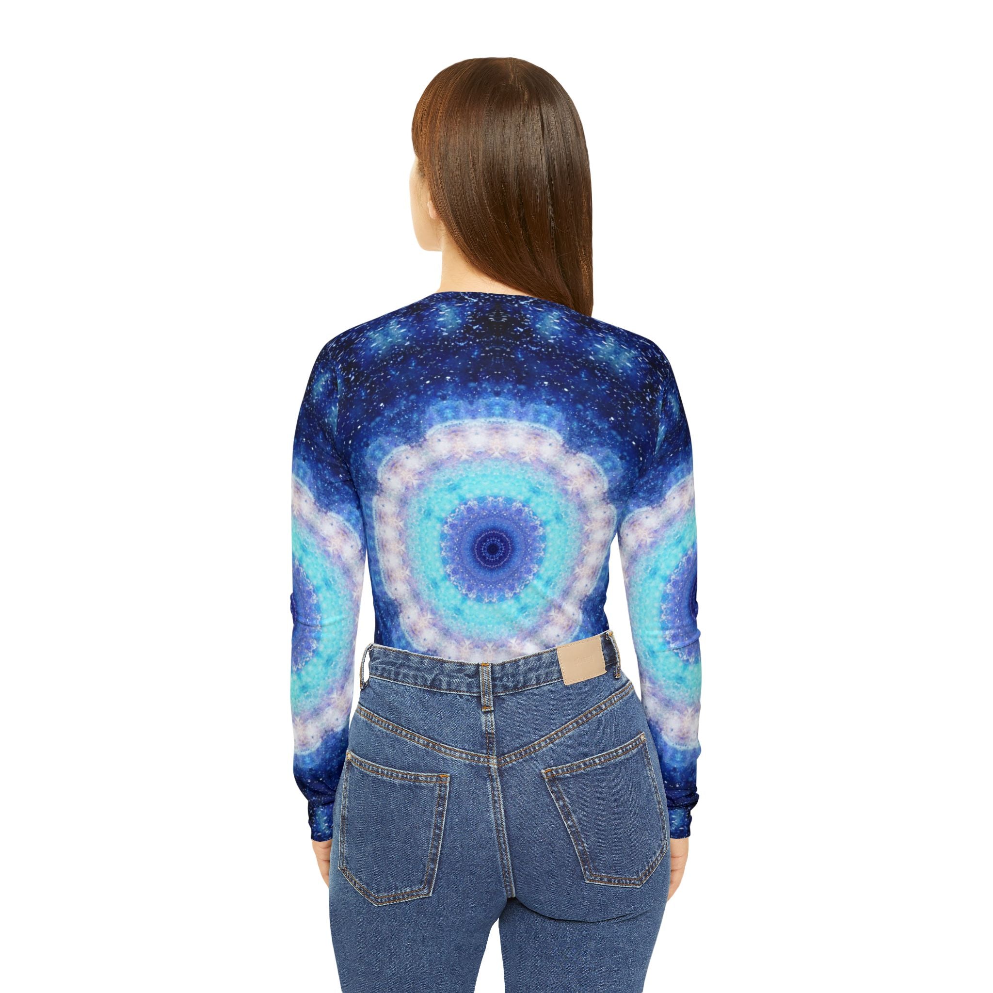 Transcendent Serenity Desires Long Sleeve V-neck Shirt
