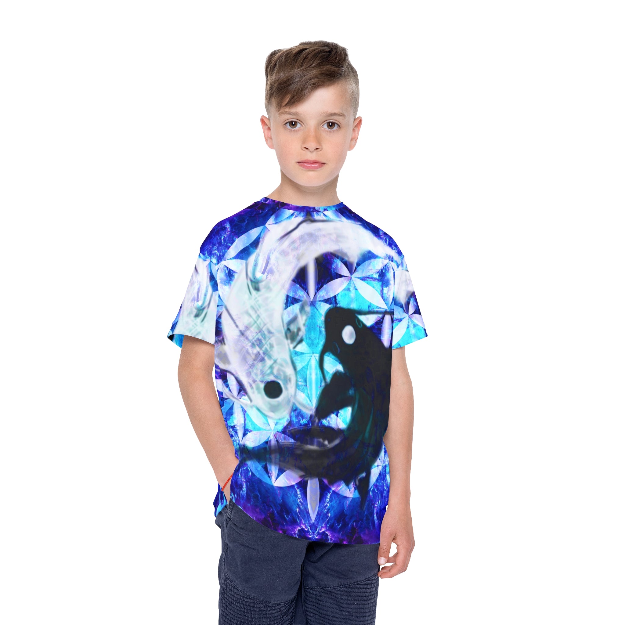 Amen Jin's Dragon's Gate Desires Koi Meditations Kids Sports Jersey