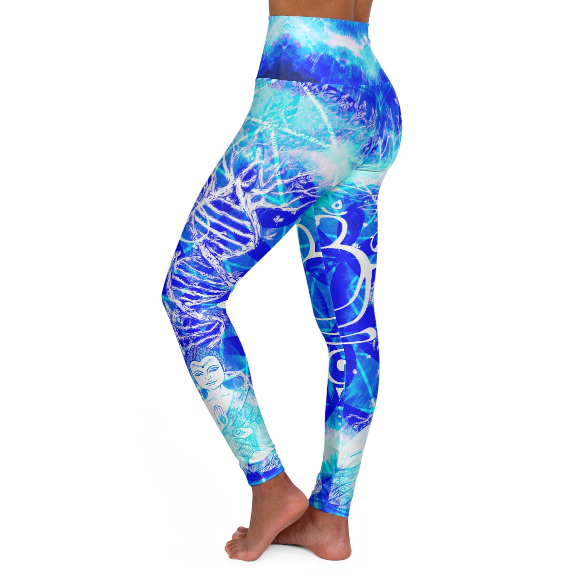 Amen Jin's Blue Sun Buddha Meditations High Waisted Yoga Leggings