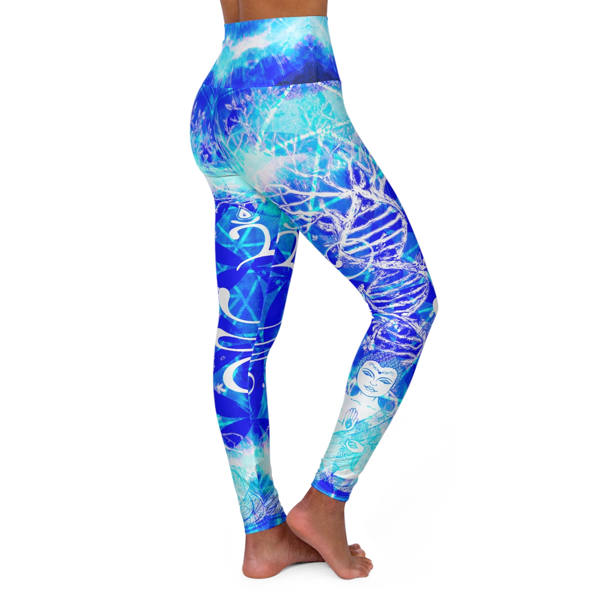 Amen Jin's Blue Sun Buddha Meditations High Waisted Yoga Leggings