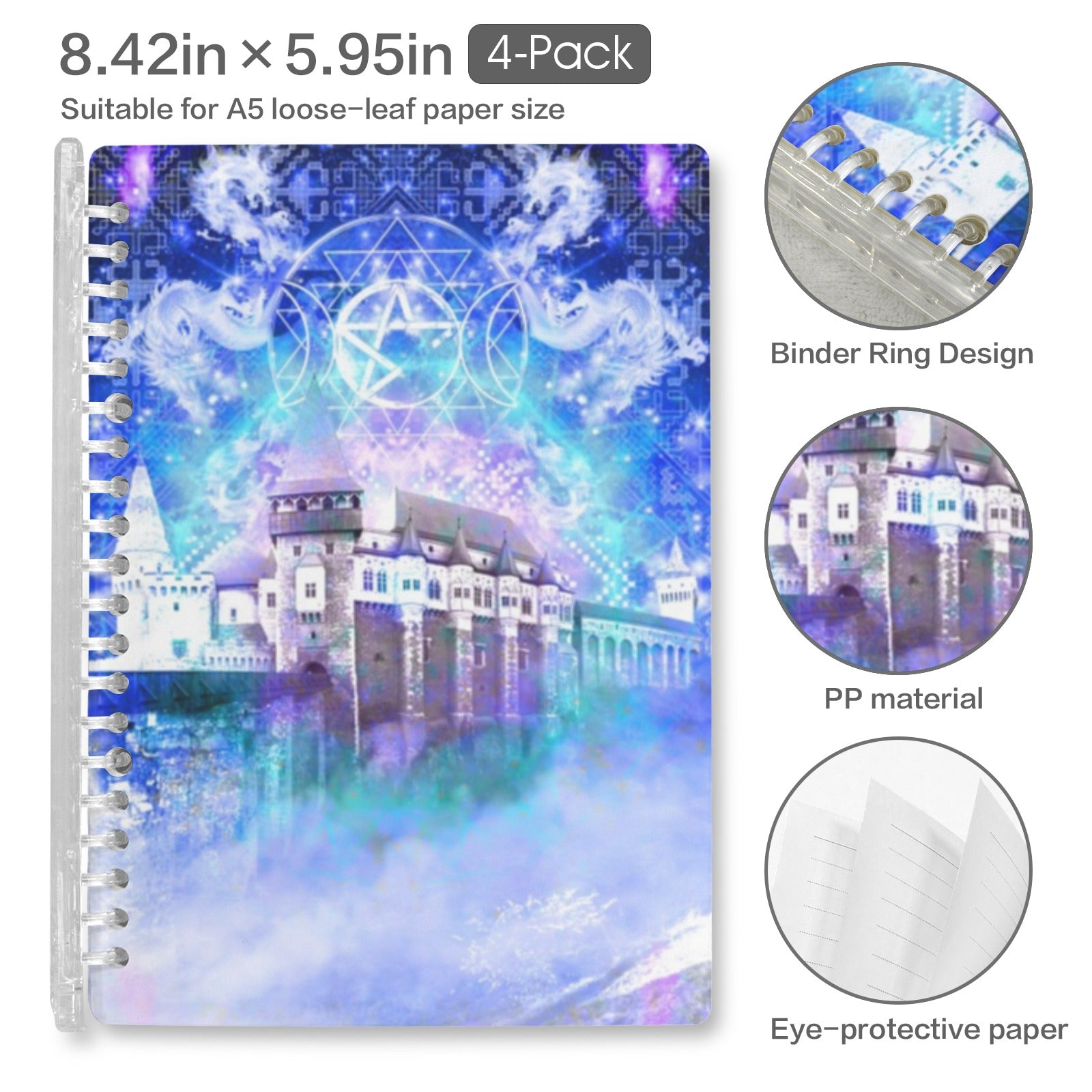 Amen Jin's Katerina's Eros & Psyche Dracularian Meditations Loose-Leaf Notebooks ( Cover Print, 4-Pack ) | Ships from USA