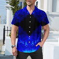 Amen Jin's Blue Fire Desires Cuban collar shirt