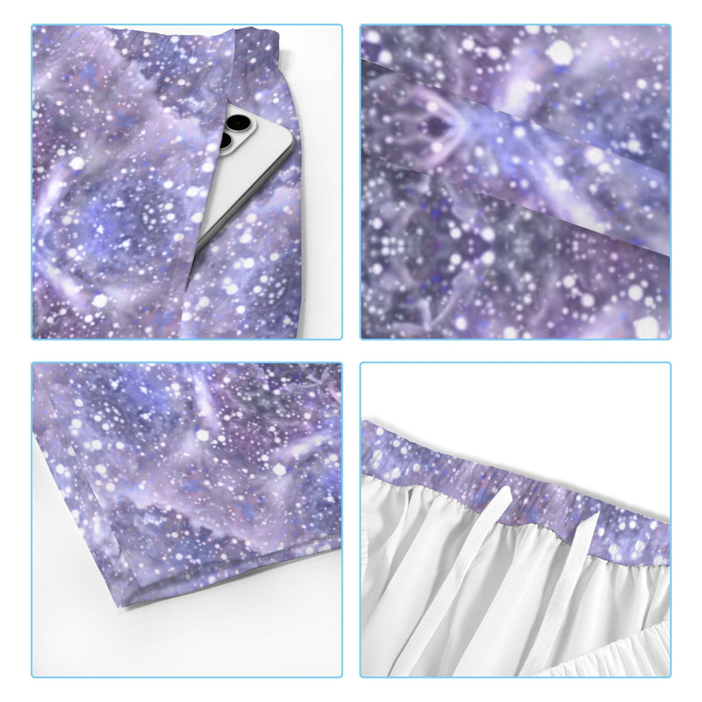 Katerina's Lilac Star Desires Men's All Over Print Beach Shorts (Sets 26) | Ships from USA