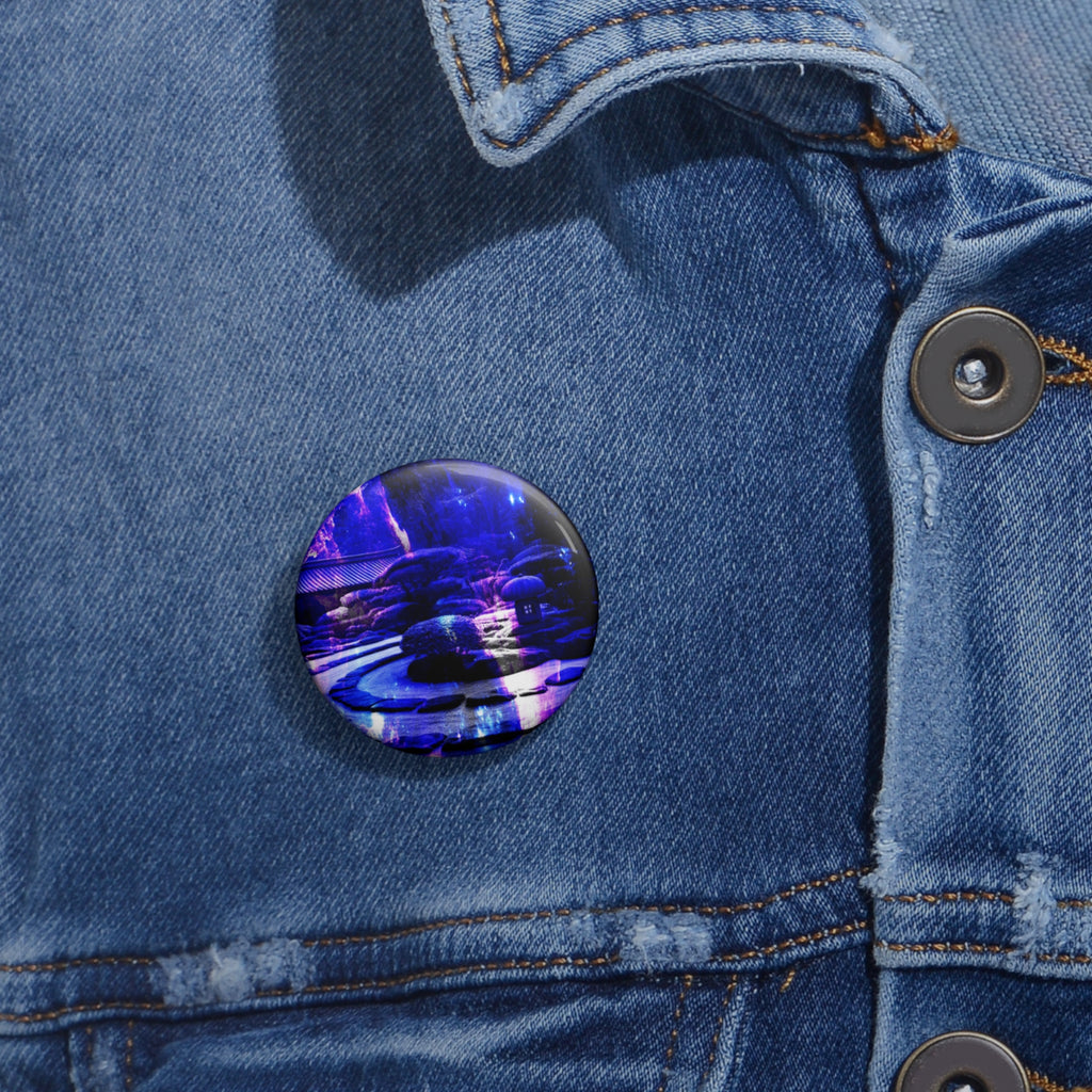 Ametyst Sapphire Tranquil Garden Dreams Custom Pin Buttons