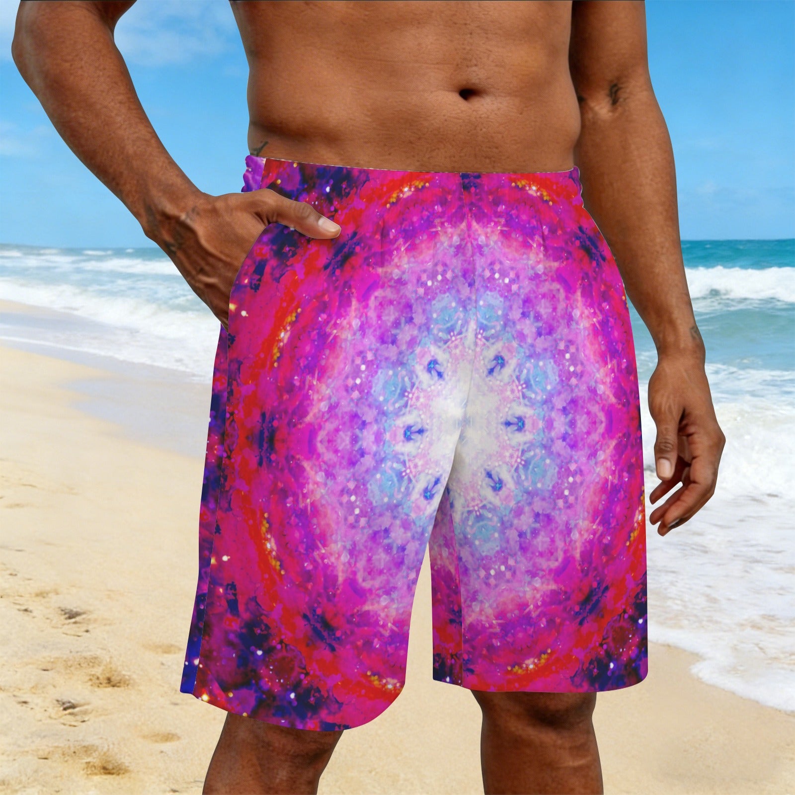 Katerina's Citadel Desires Men's All Over Print Beach Shorts (Sets 26) | Ships from USA