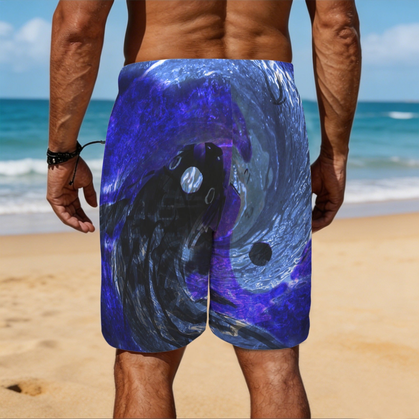 Katerina's Dragon's Eye Koi Desires Men's All Over Print Beach Shorts (Sets 26) | Ships from USA