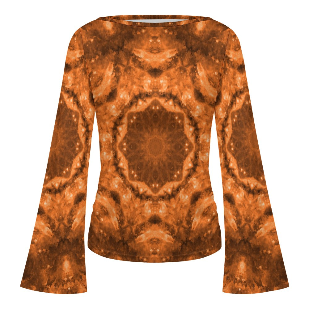 Svadisthana Desires Women's Boat Neck Bell Sleeve T-shirt