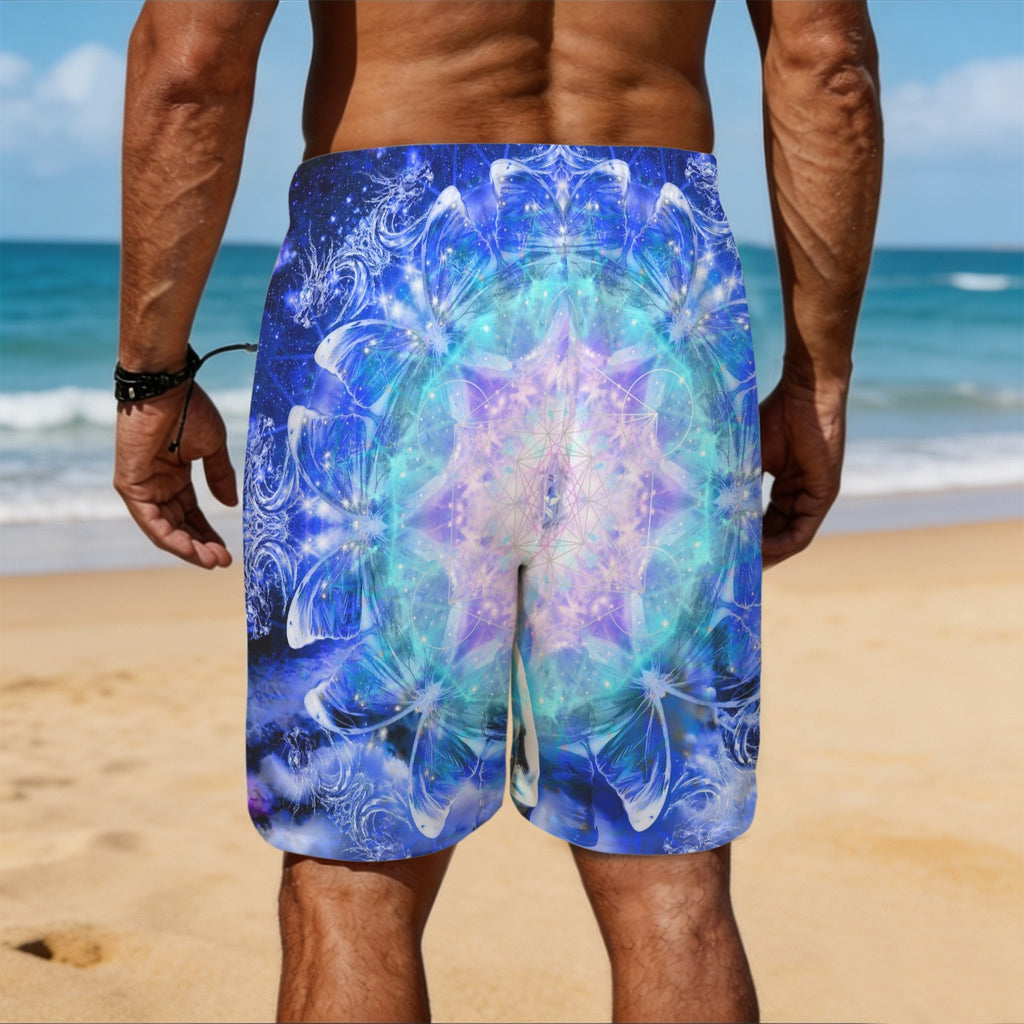 Amen Jin's Katerina's Eros & Psyche Metamorphosis Meditations Men's All Over Print Beach Shorts (Sets 26) | Ships from USA