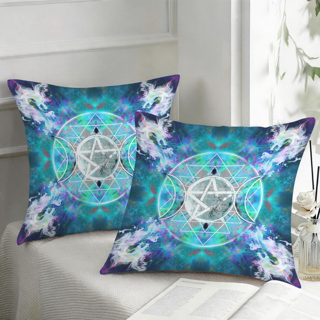 Katerina's Now & Forever Triple Goddess Meditations Custom Pillow Cases 18" x 18" (2-Pack) | Ships from USA