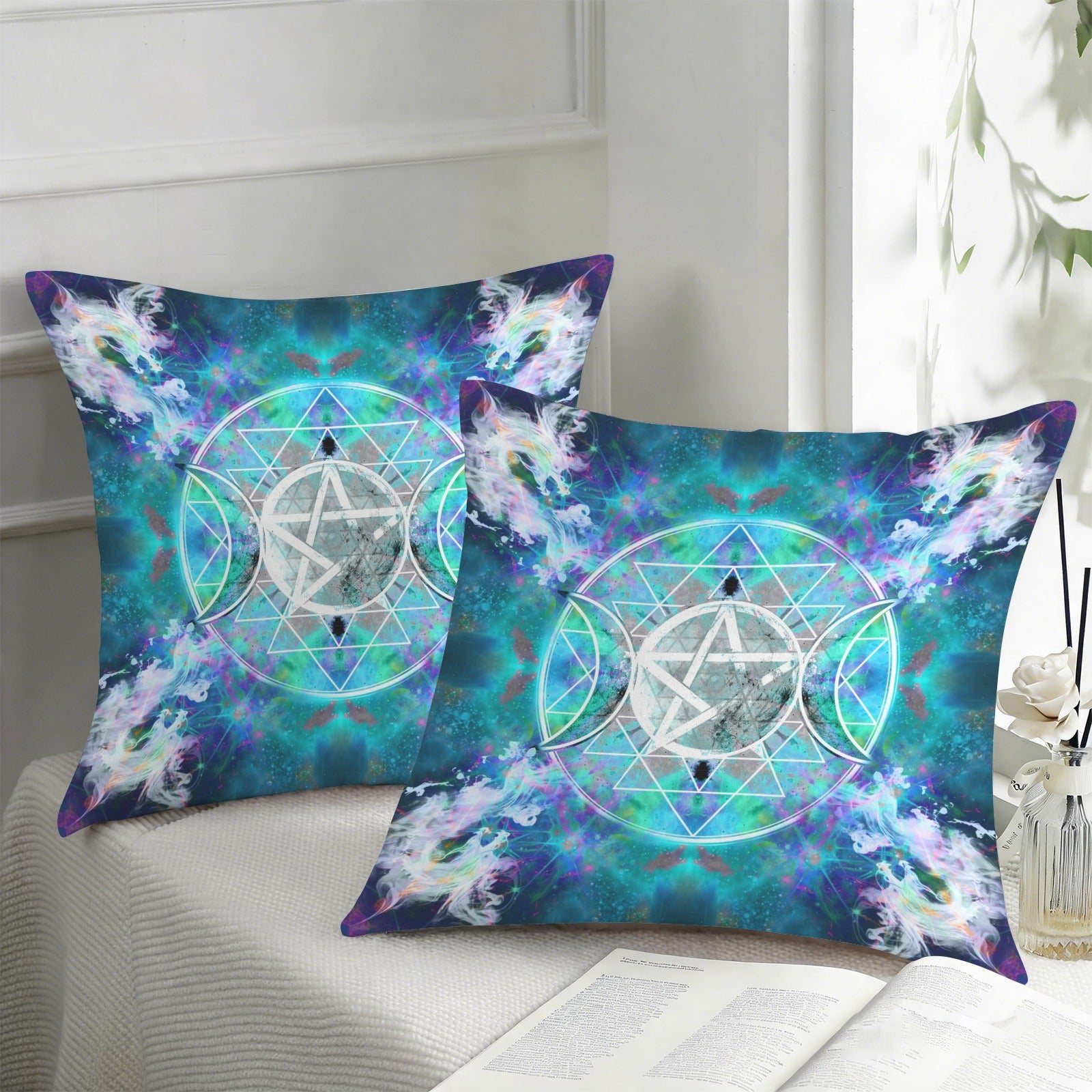 Katerina's Now & Forever Triple Goddess Meditations Custom Pillow Cases 18" x 18" (2-Pack) | Ships from USA