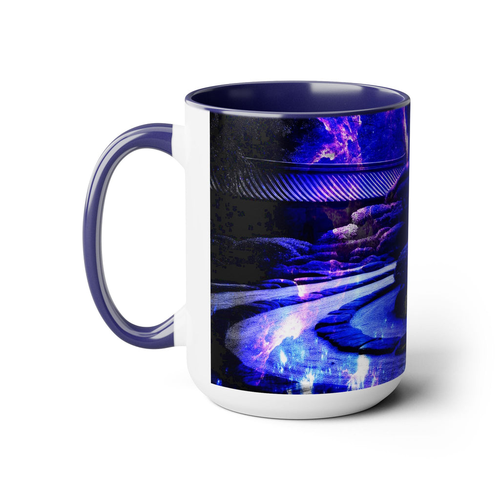 Amethyst Sapphire Tranquil Garden Dreams Two-Tone Coffee Mugs, 15oz