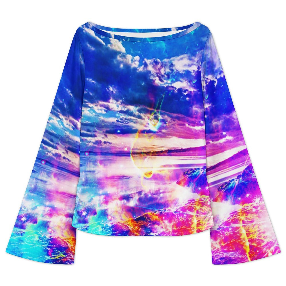 Dancing Sea Dreams Women's Boat Neck Bell Sleeve T-shirt