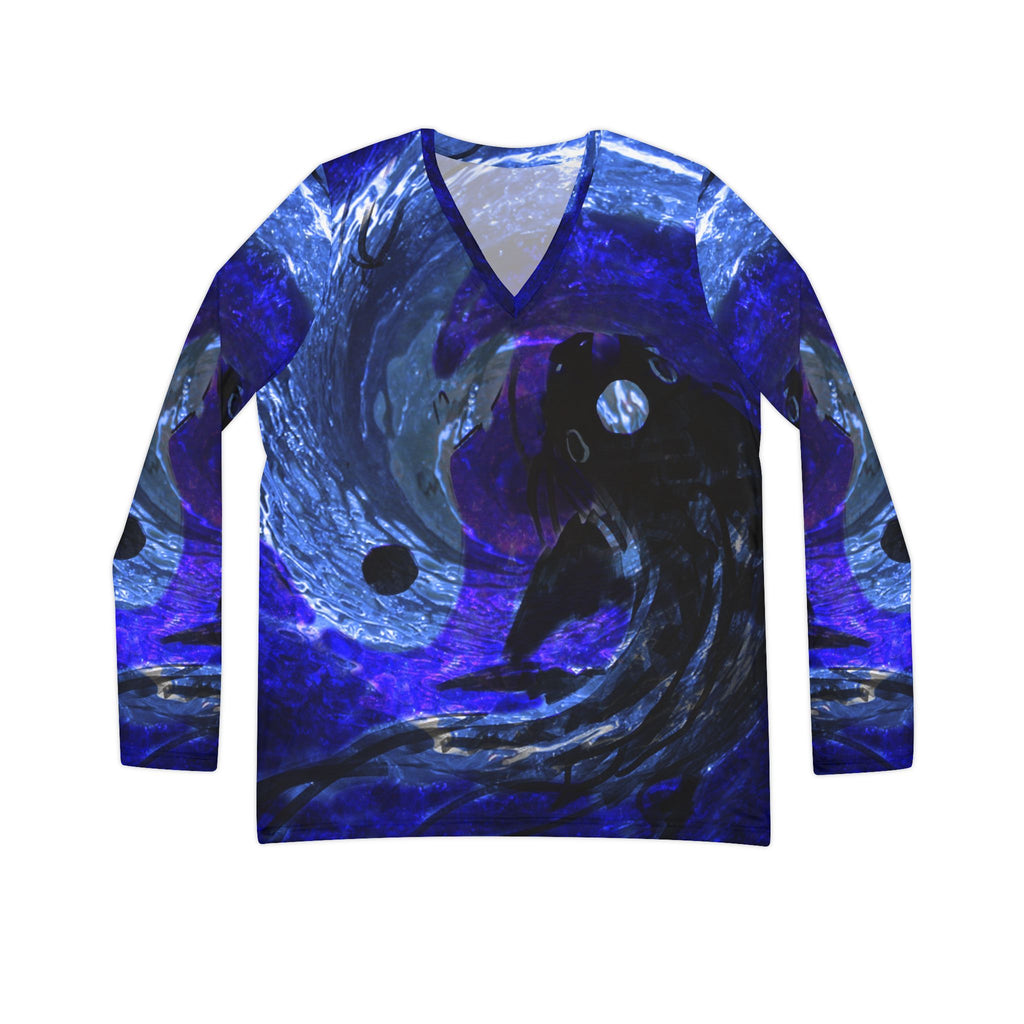 Katerina's Dragon's Eye Desires Koi Dreams Long Sleeve V-neck Shirt
