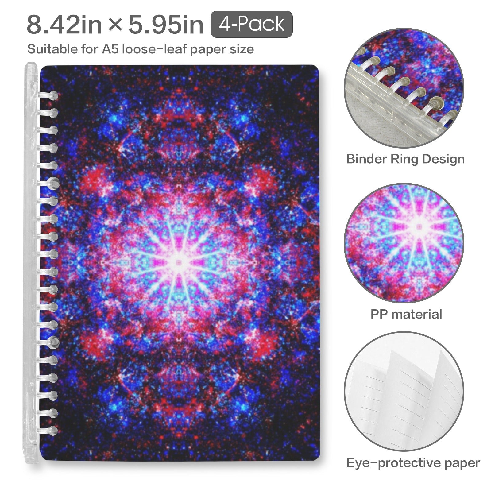 Katerina's Founder's Desires Loose-Leaf Notebooks ( Cover Print, 4-Pack ) | Ships from USA