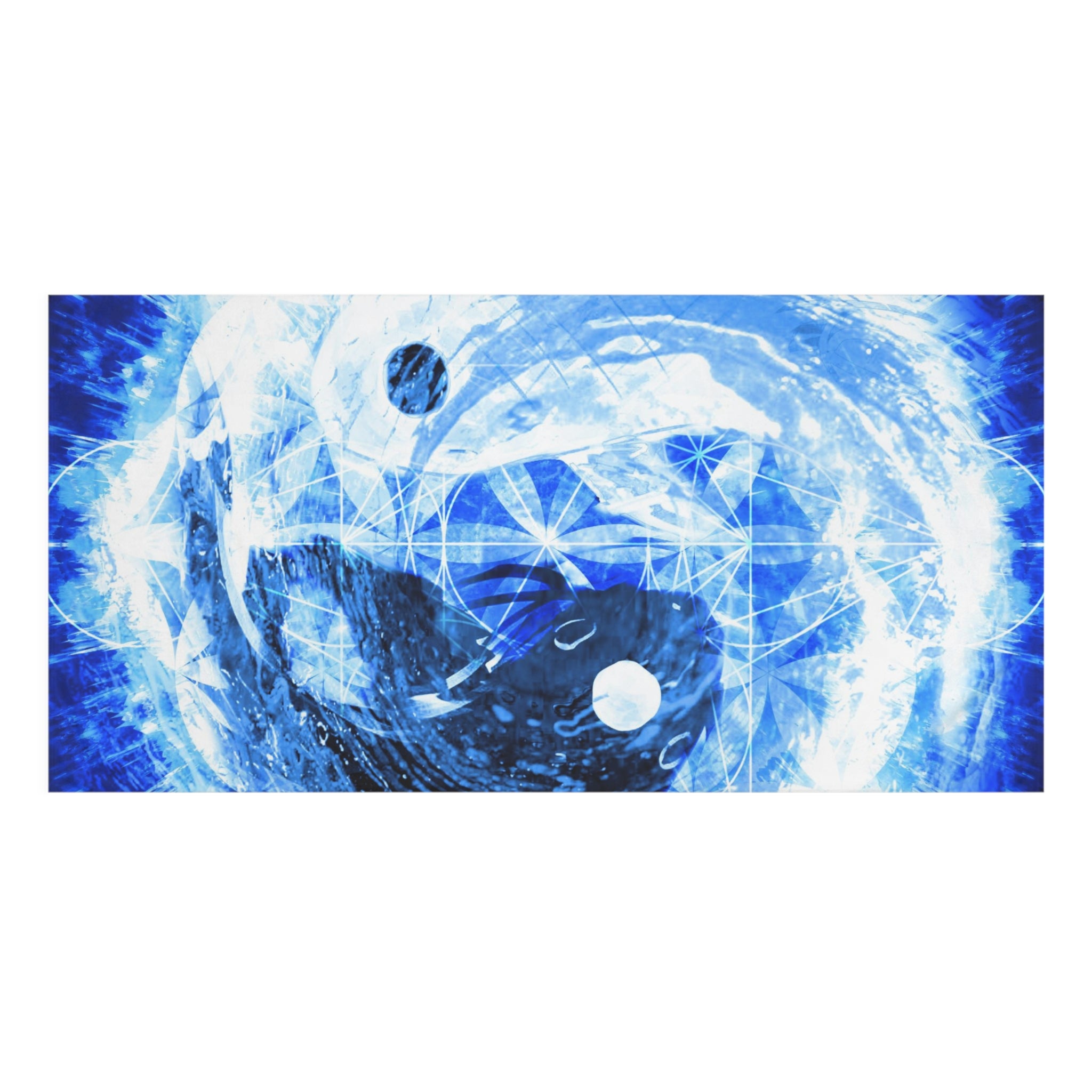 Amen Jin's Blue Sun Koi Meditations Mink-Cotton Towel