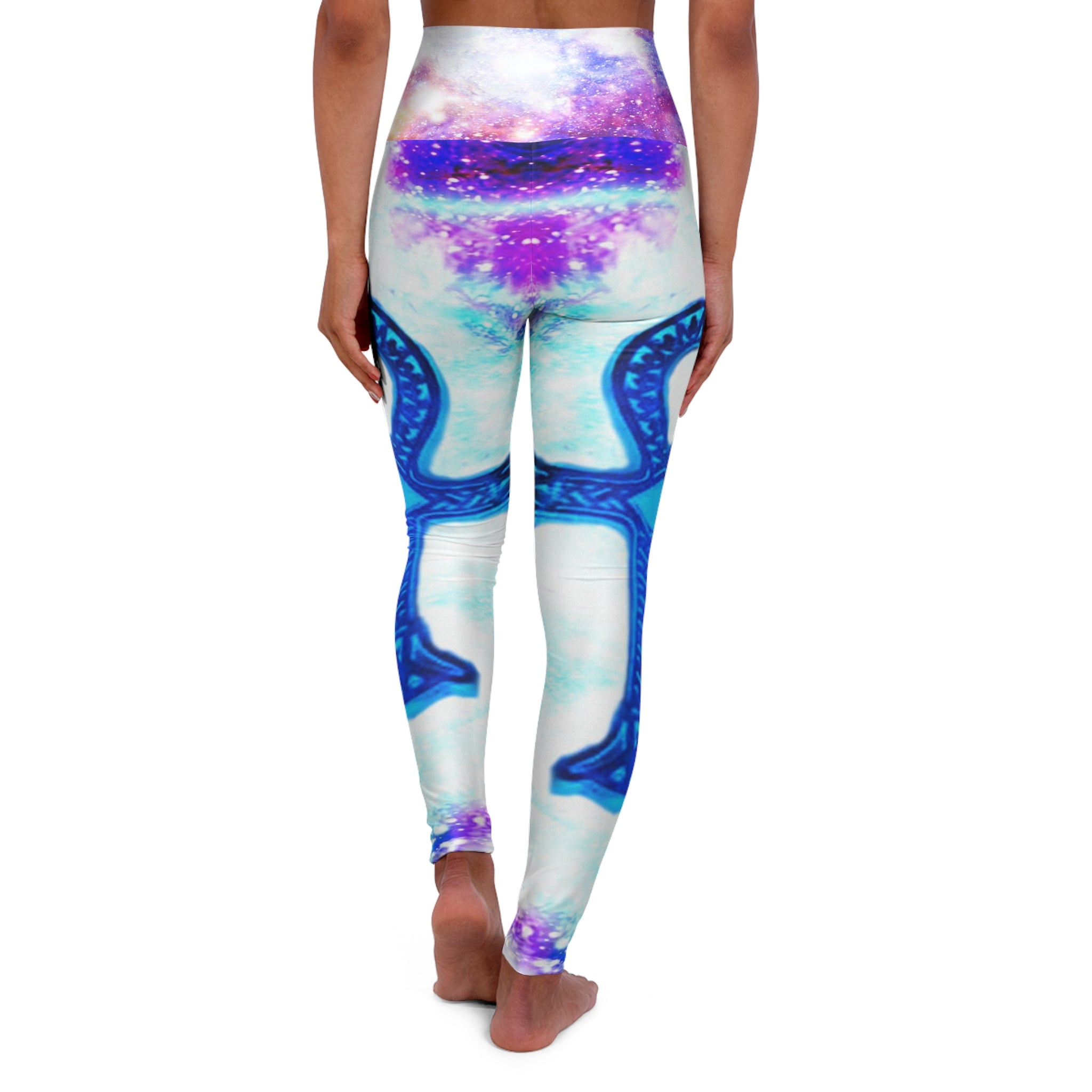 Rainbow Universe Ankh Dreams High Waisted Yoga Leggings