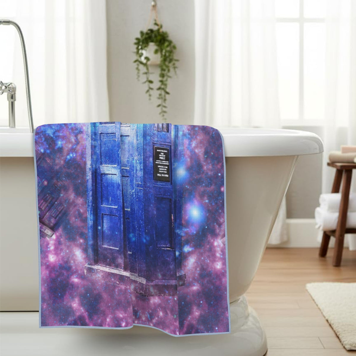 Katerina's Through Time & Space Doctor Desires Waffle Weave Bath Towel 29" x 58" | Ships from USA