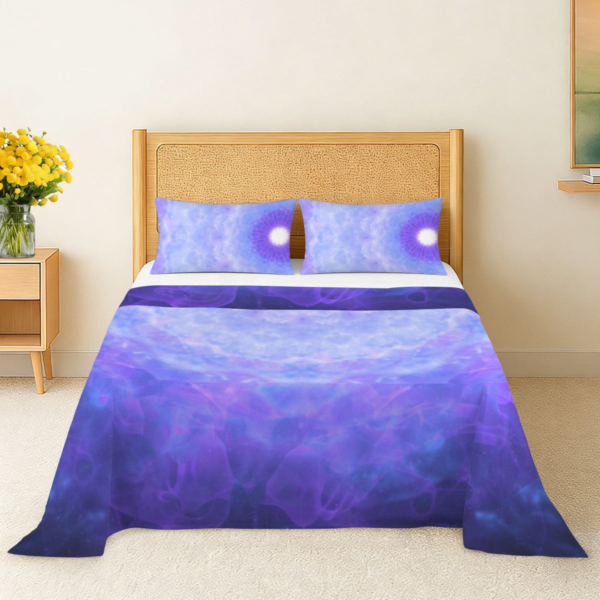 Katerina's Dragon Heart Desires 3-Piece Bedding Set (Bed Sheet + Pillowcases)  | Ships from USA