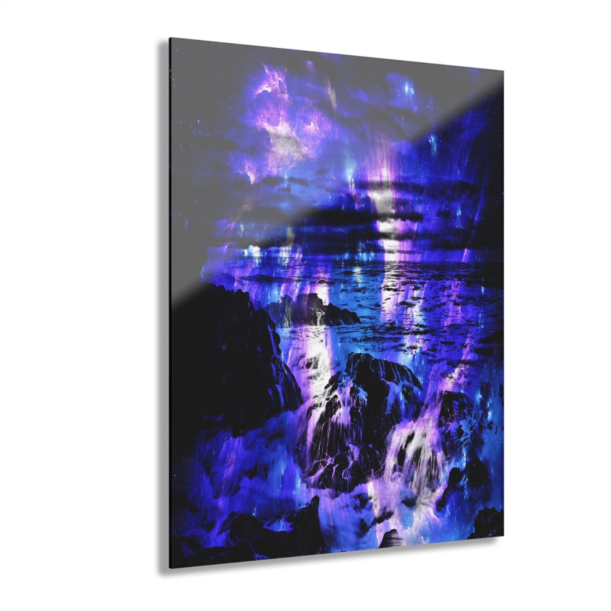 Amethyst Sapphire Cosmic Falls Dreams Acrylic Prints (French Cleat Hanging)