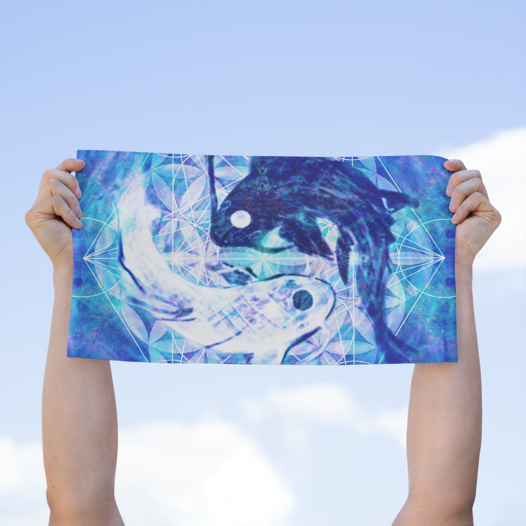 Amen Jin's Lotus  Koi Meditations Rally Towel, 11x18