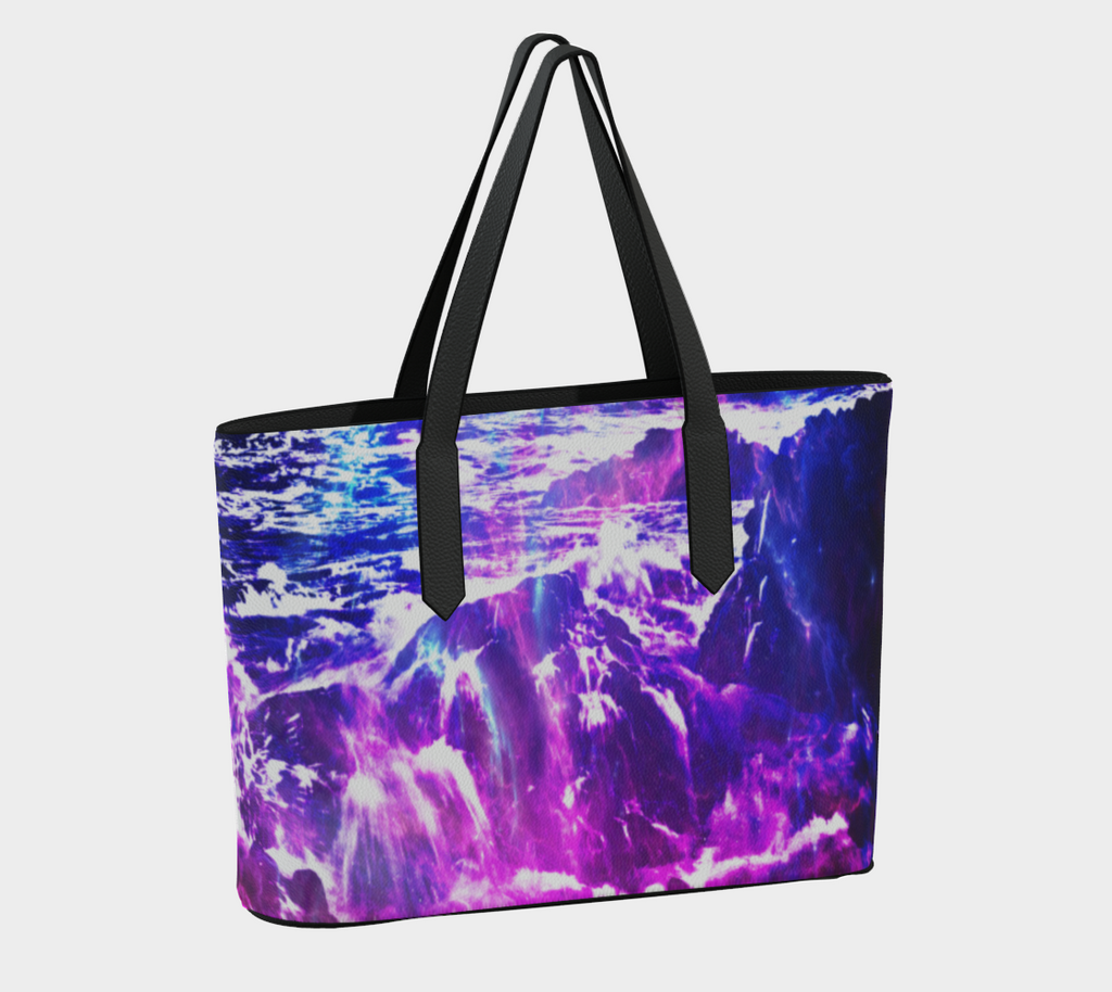 Amethyst Cosmic Falls Dreams Vegan Leather Tote Bag
