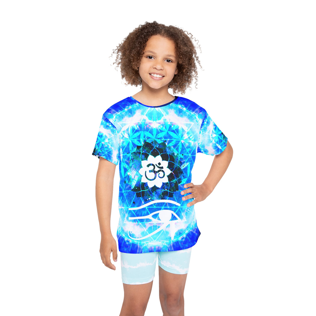 Amen Jin's Blue Sun Fairy Om Meditation Kids Sports Jersey