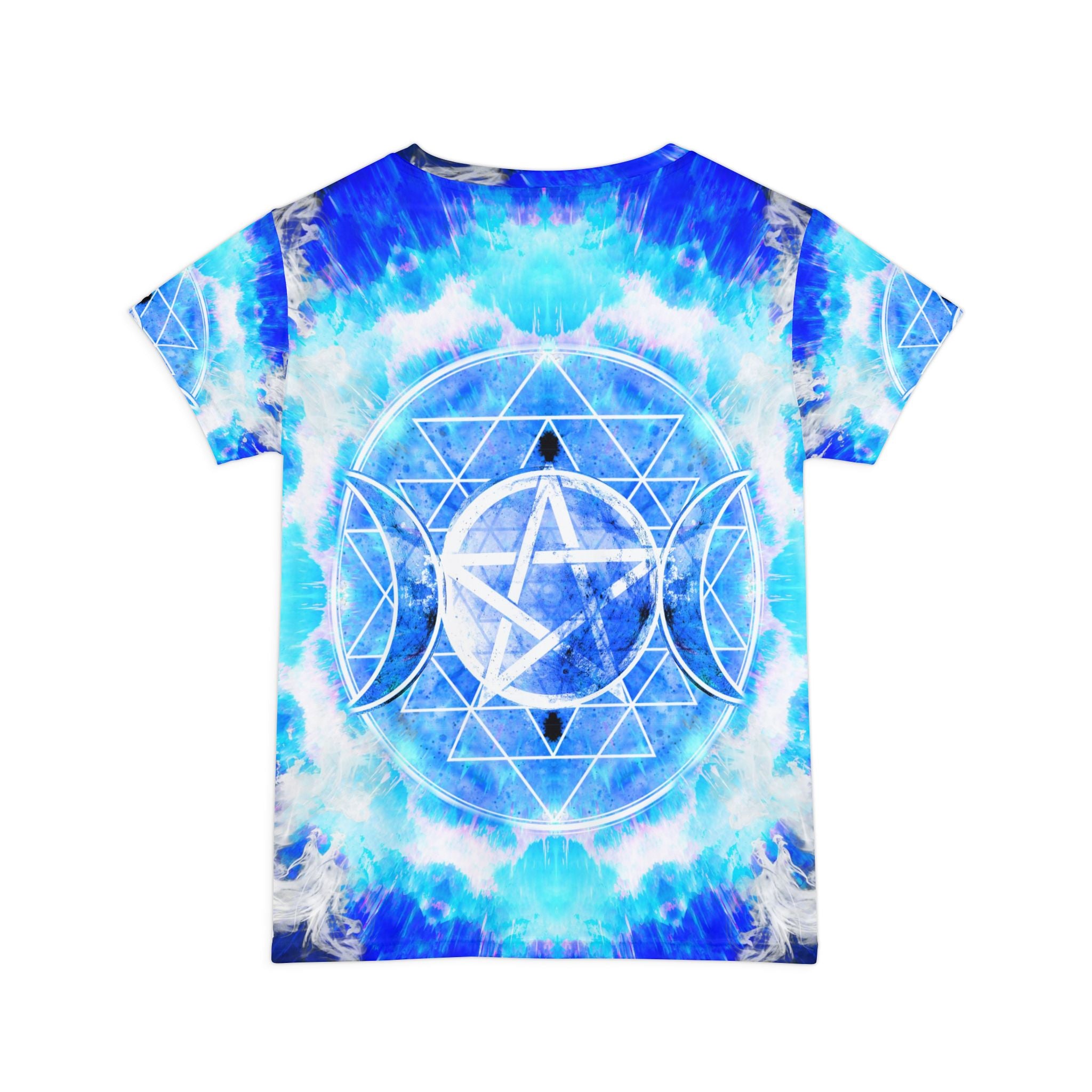 Amen Jin's Blue Sun Triple Goddess Meditations Women's Short Sleeve Shirt