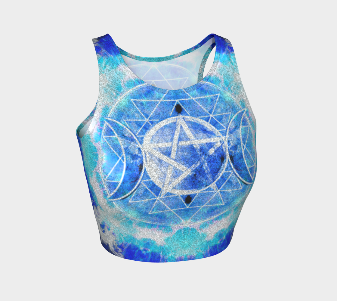 Amen Jin's Blue Sun Triple Goddess Meditations Athletic Crop Top