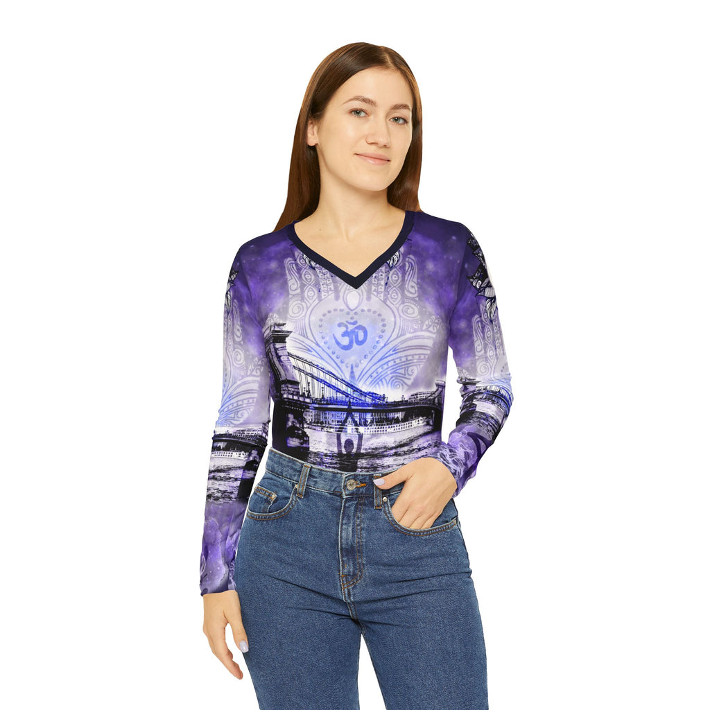 Katerina's We Will Go Home Budapest Meditations Women's Long Sleeve V-neck Shirt