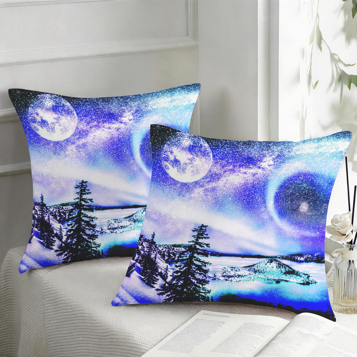 Katerina's Lolite Noel Yule Night Dreams Custom Pillow Cases 18" x 18" (2-Pack) | Ships from USA