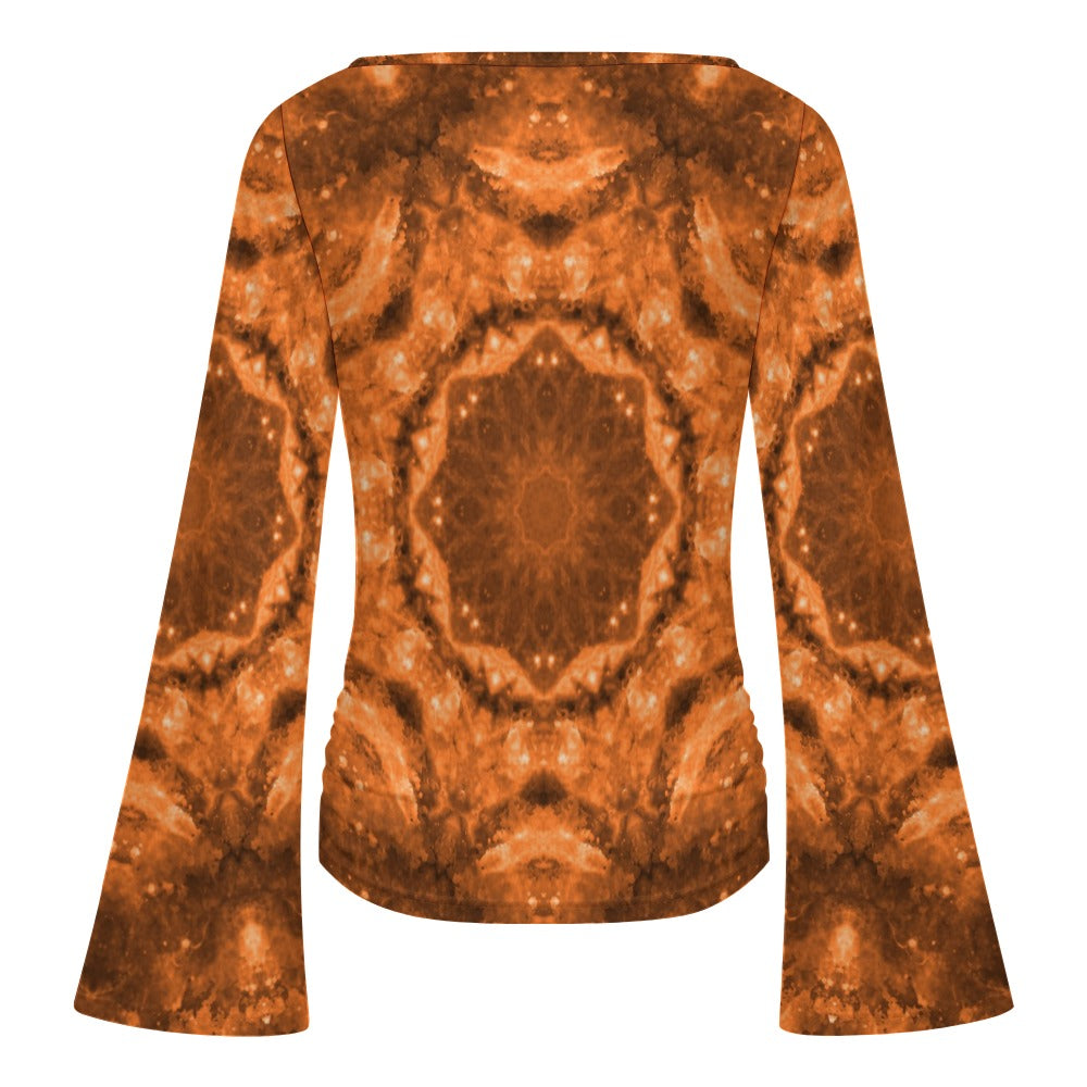 Svadisthana Desires Women's Boat Neck Bell Sleeve T-shirt
