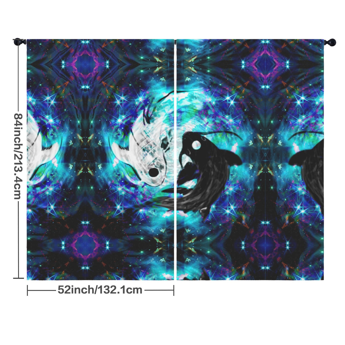 Katerina's Now & Forever Koi Desires Floor-To-Ceiling Curtain 52x84inch | Ships from USA