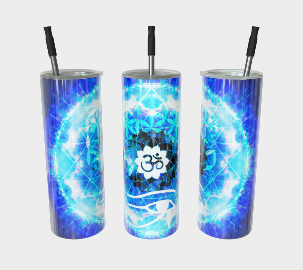 Amen Jin's Blue Sun Fairy Om Meditations Stainless Steel Tumbler