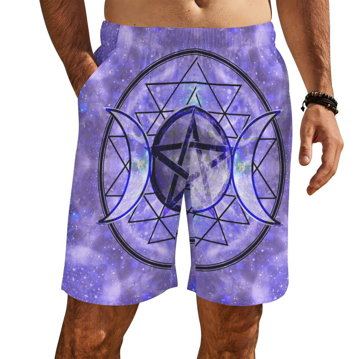 Katerina's Triple Goddess Magickal Desires Men's All Over Print Beach Shorts (Sets 26) | Ships from USA
