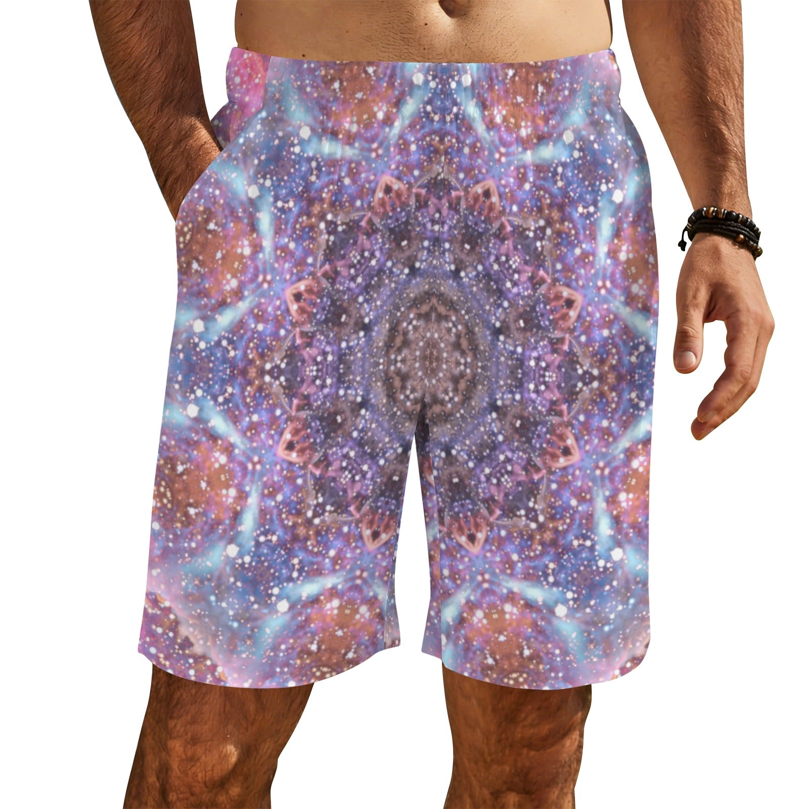 Katerina's Fiesta Desires Men's All Over Print Beach Shorts (Sets 26) | Ships from USA