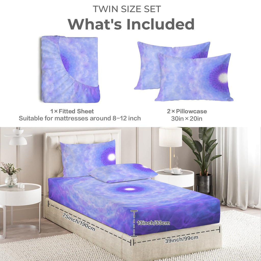 Katerina's Dragon Heart Desires Twin Bedding Set (Fitted Sheet + Pillowcases) | Ships from USA