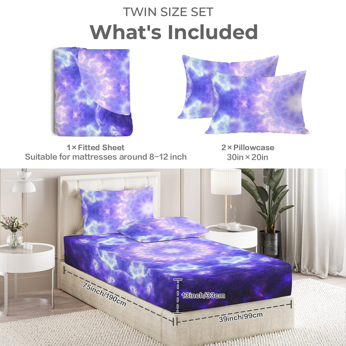 Katerina Vampira Draga Desires Twin Bedding Set (Fitted Sheet + Pillowcases) | Ships from USA