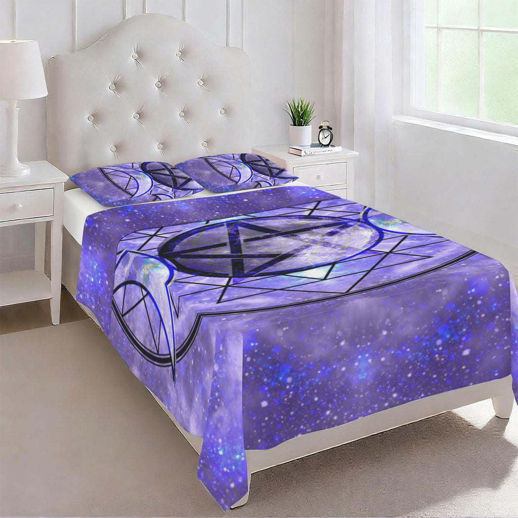 Katerina's Triple Goddess Magickal Desires 3-Piece Bedding Set (Bed Sheet + Pillowcases)  | Ships from USA