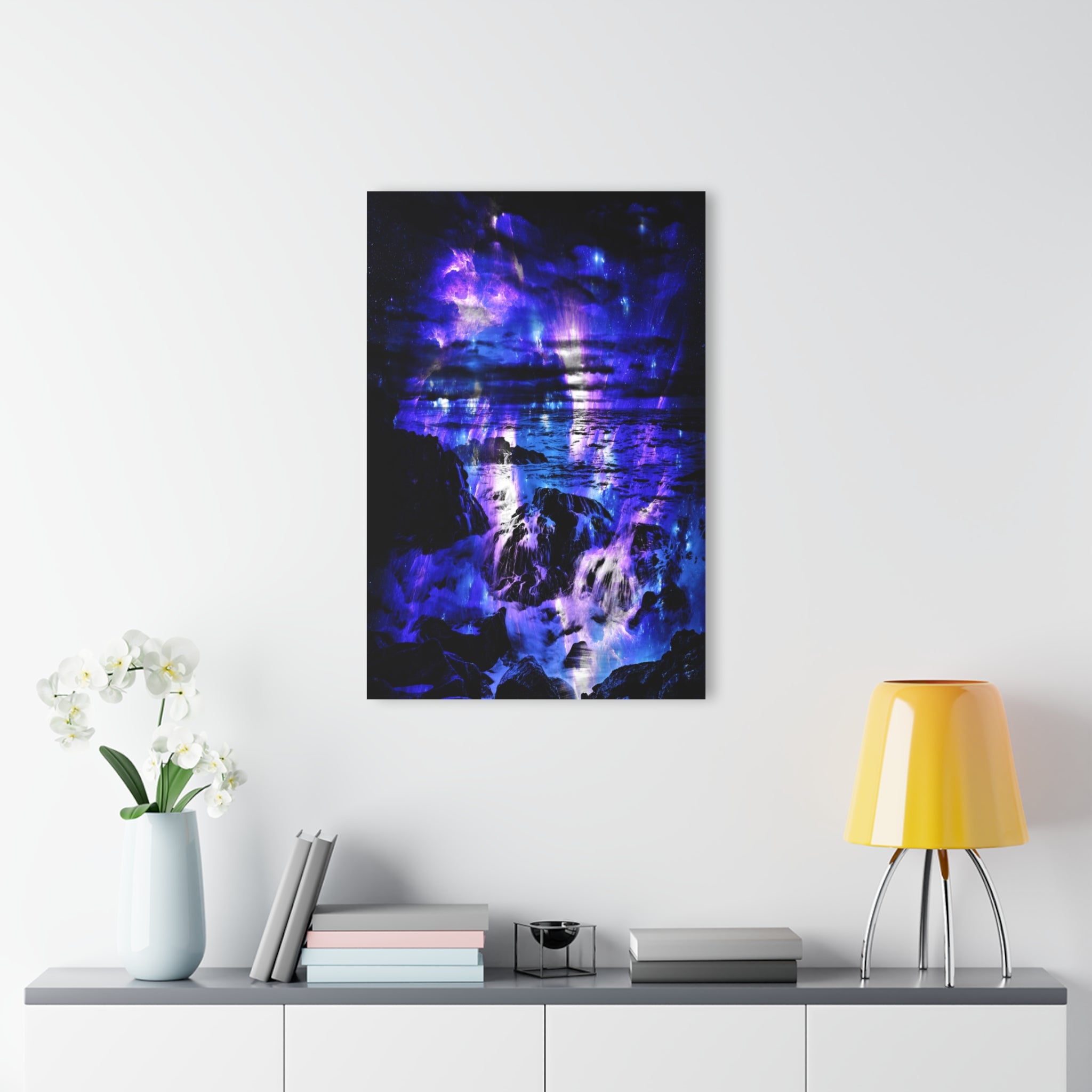 Amethyst Sapphire Cosmic Falls Dreams Acrylic Prints (French Cleat Hanging)