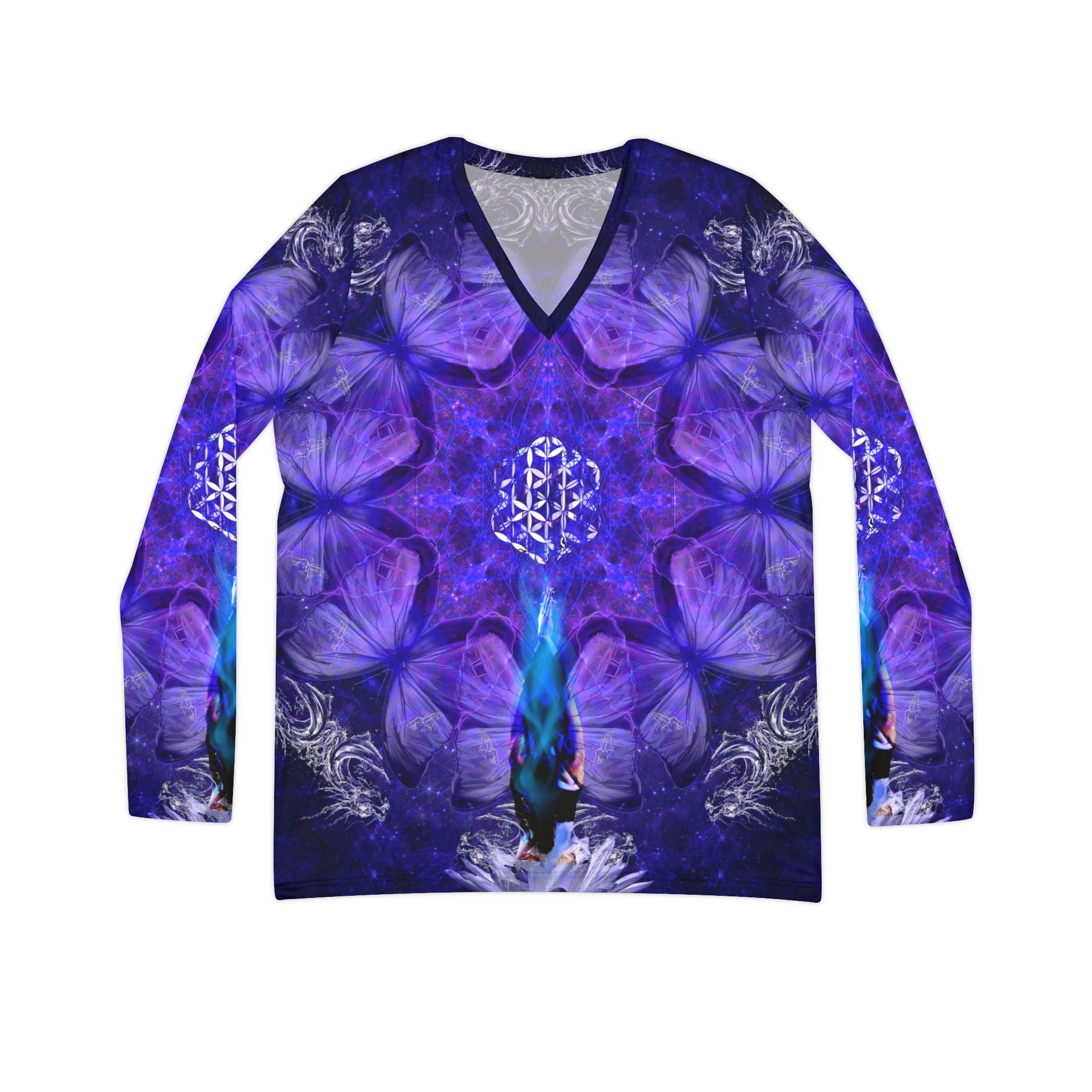 Katerina's Dragon's Eye Metamorphosis Meditations Long Sleeve V-neck