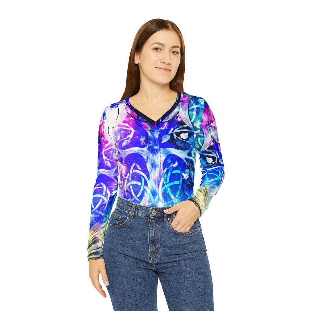 Creation's Celtic Meditations Women's Long Sleeve V-neck Shirt