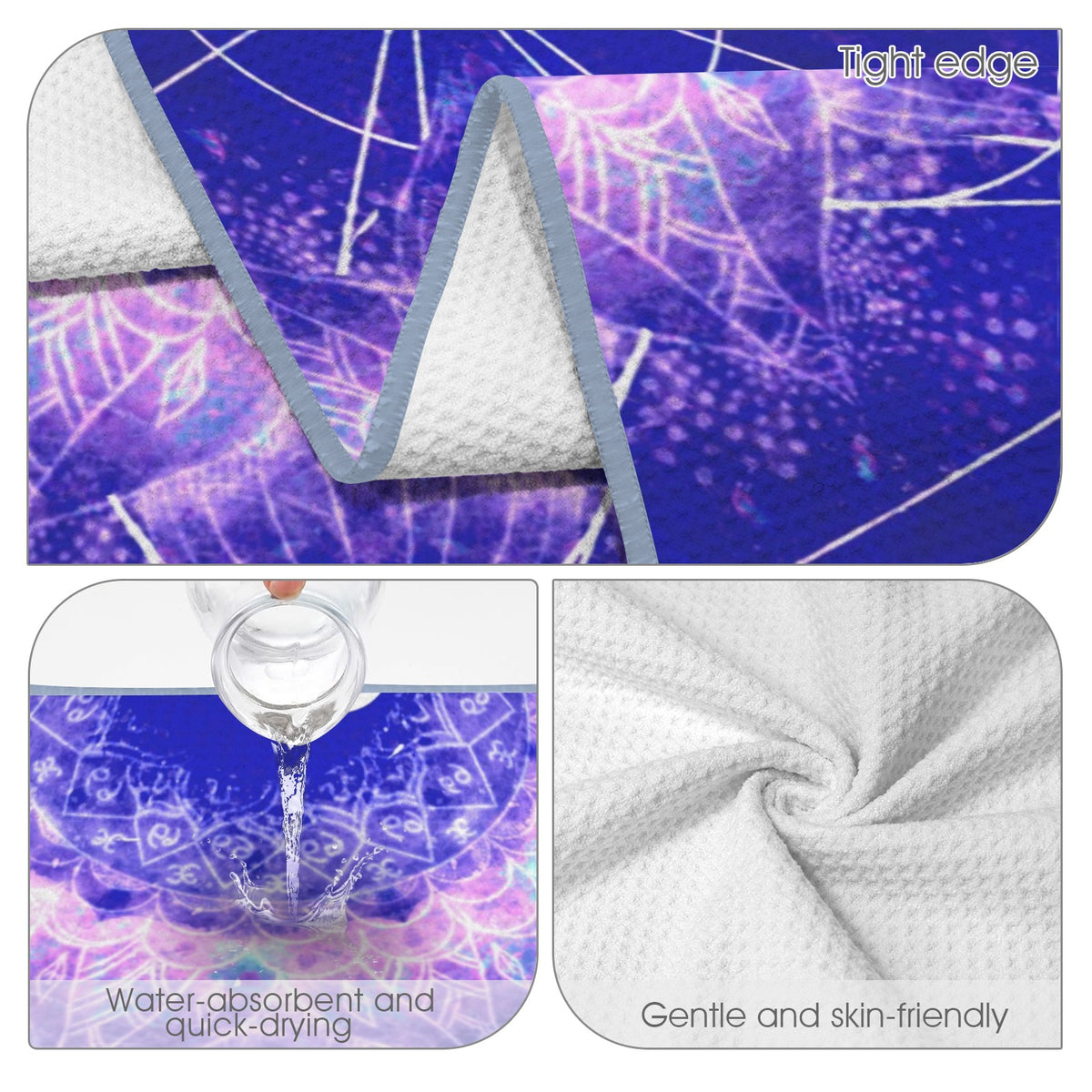 Katerina's Uncertainty in Time & Space Yin Yang Meditations Waffle Weave Bath Towel 29" x 58" | Ships from USA