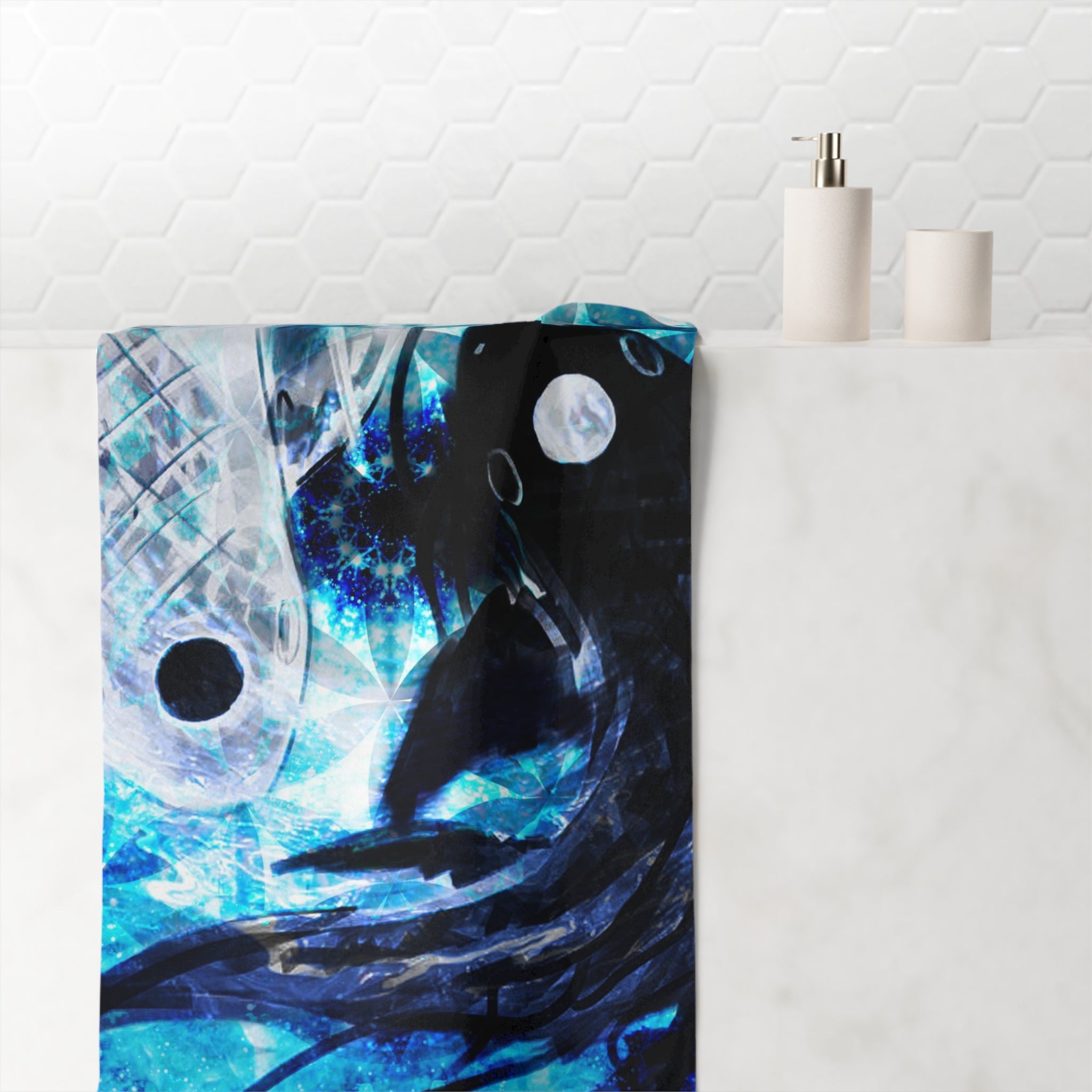 Amen Jin's All the White Horses Koi Meditations Mink-Cotton Towel