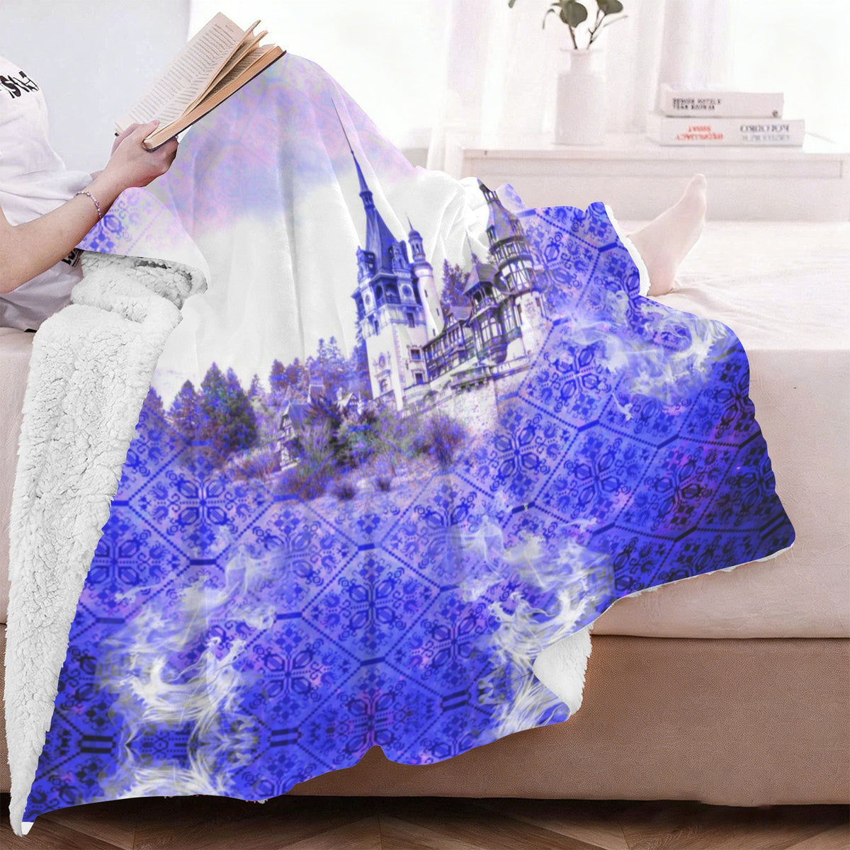 Katerina's Uncertainty in Time & Space Desires Dragoness Dreams Sherpa Fleece Blanket 60" x 80" | Ships from USA